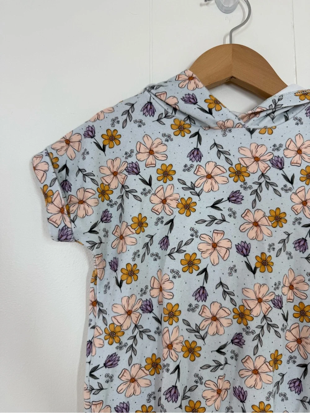 Little One Shop Floral Hooded Short Sleeve Bubble Romper